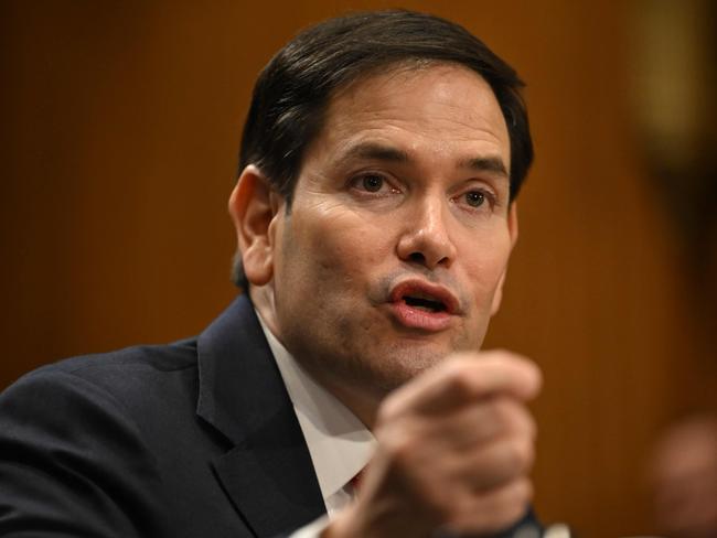 TOPSHOT - US Senator Marco Rubio testifies before a Senate Foreign Relations Committee hearing on his nomination to be Secretary of State, on Capitol Hill in Washington, DC, on January 15, 2025. (Photo by ANDREW CABALLERO-REYNOLDS / AFP)