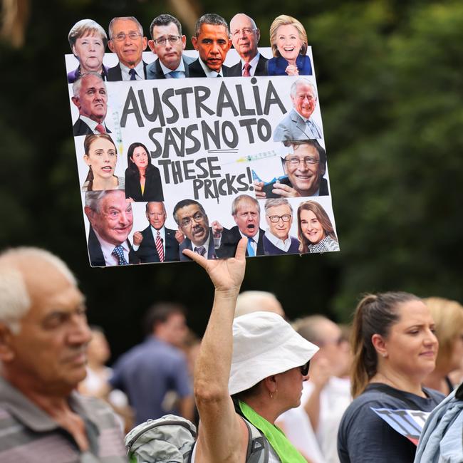 Protesters are opposed to mandatory vaccinations.