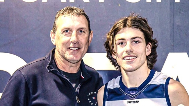 Peter Riccardi is a proud dad. Photo: instagram @geelongcats.