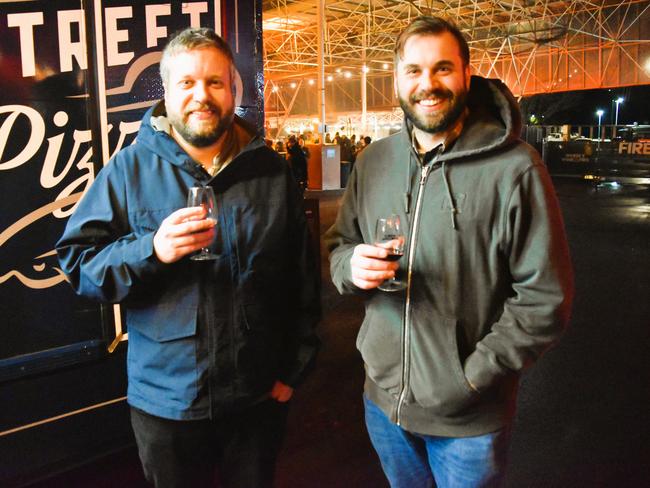 Lloyd Wilson and Aaron Wilson at the Whisky, Wine and Fire Festival 2024 at the Caulfield Racecourse. Picture: Jack Colantuono