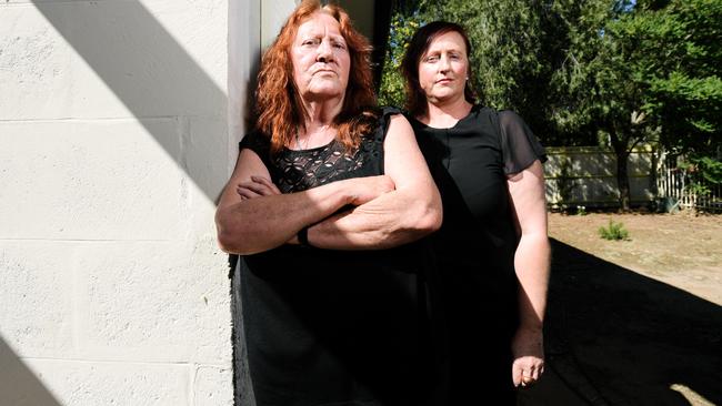 Heather McKenzie, with her daughter Rebecca Lee, had more than 20 pot plants and an outdoor table stolen from her Elizabeth North house. Picture: AAP/Morgan Sette