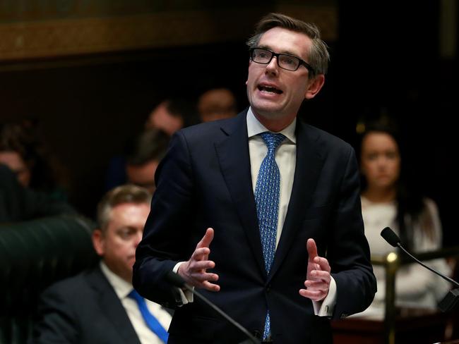 Treasurer Dominic Perrottet speaks during Question Time in State Parliament. Picture: Toby Zerna