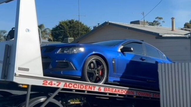 Holden Special Vehicles models being seized by police as part of car rebirthing investigation. Picture: Supplied