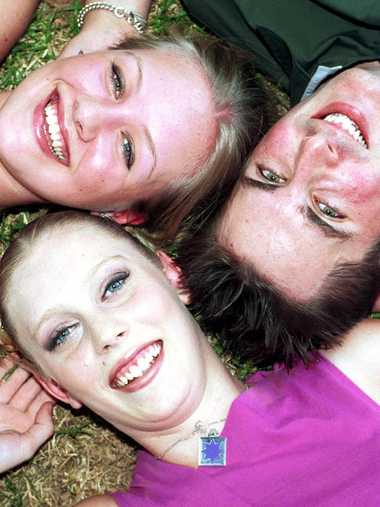 Fresh FM radio presenters Olivia, Heath and Bambi (Mel Greig) in 2001.