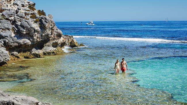 The Basin is Rottnest Island's most beloved swimming spot. Picture: Tourism WA