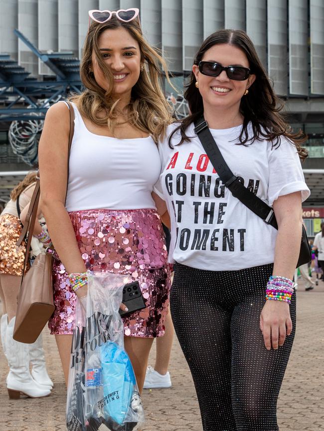 SYDNEY, AUSTRALIA - Daily Telegraph Photos February 26, 2024: Odette and Julia at Taylor Swift's The Eras Tour concert held at Accor Stadium in Sydney. Picture: Christian Gilles