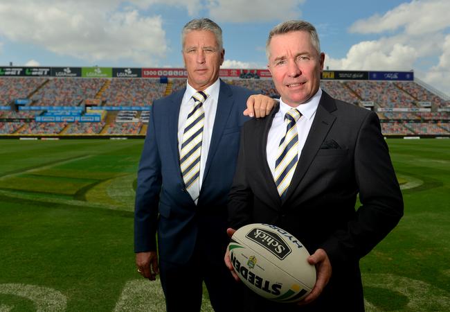 Paul Green with former Cowboys chairman Laurence Lancini. Picture: Evan Morgan