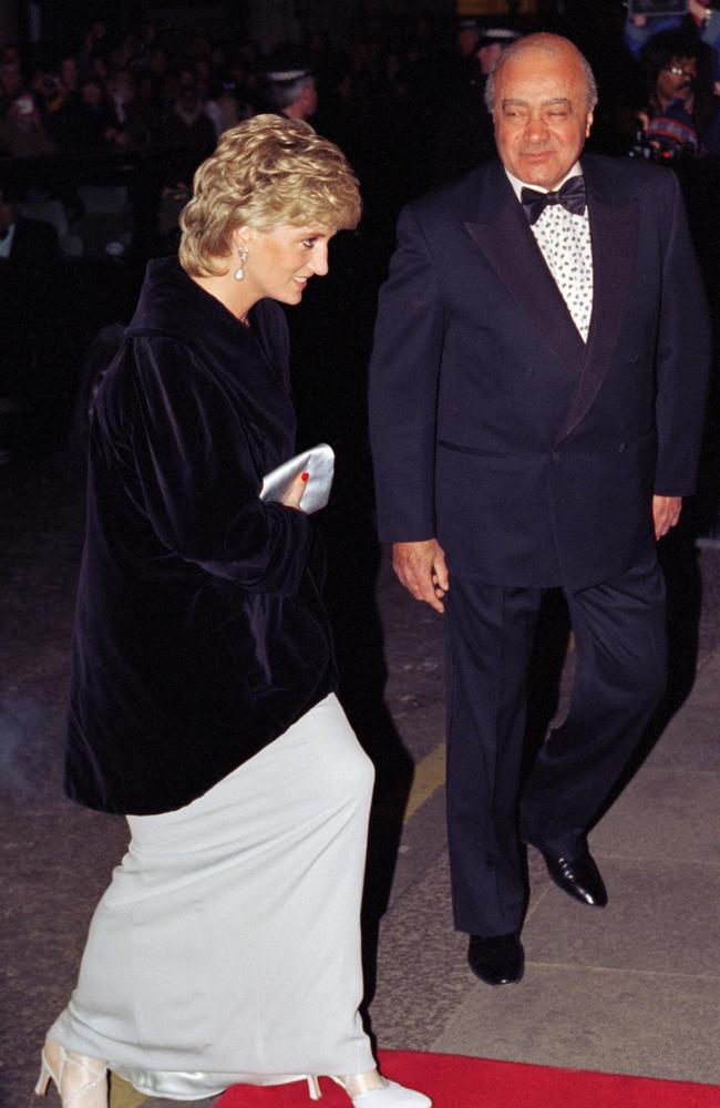 Diana, The Princess of Wales and Mohamed Al Fayed attend an event at Harrods. (Photo by Antony Jones/UK Press via Getty Images)