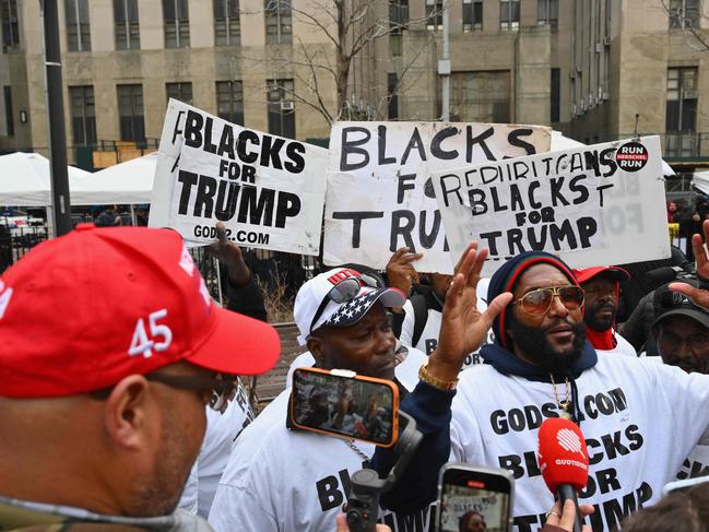 Trump supporters were out in force in New York. Picture: AFP