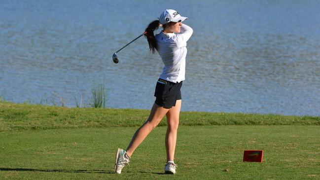 Sienna Clarke hitting a tee shot. Photo: Contributed