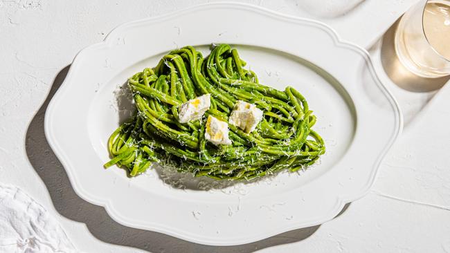 Green pasta. Picture: Nikki To