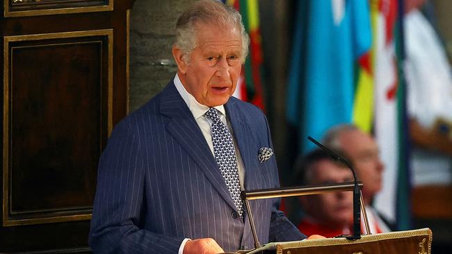 King Charles III delivers his Commonwealth Day message during the Commonwealth Day service ceremony, at Westminster Abbey. Picture: AFP.