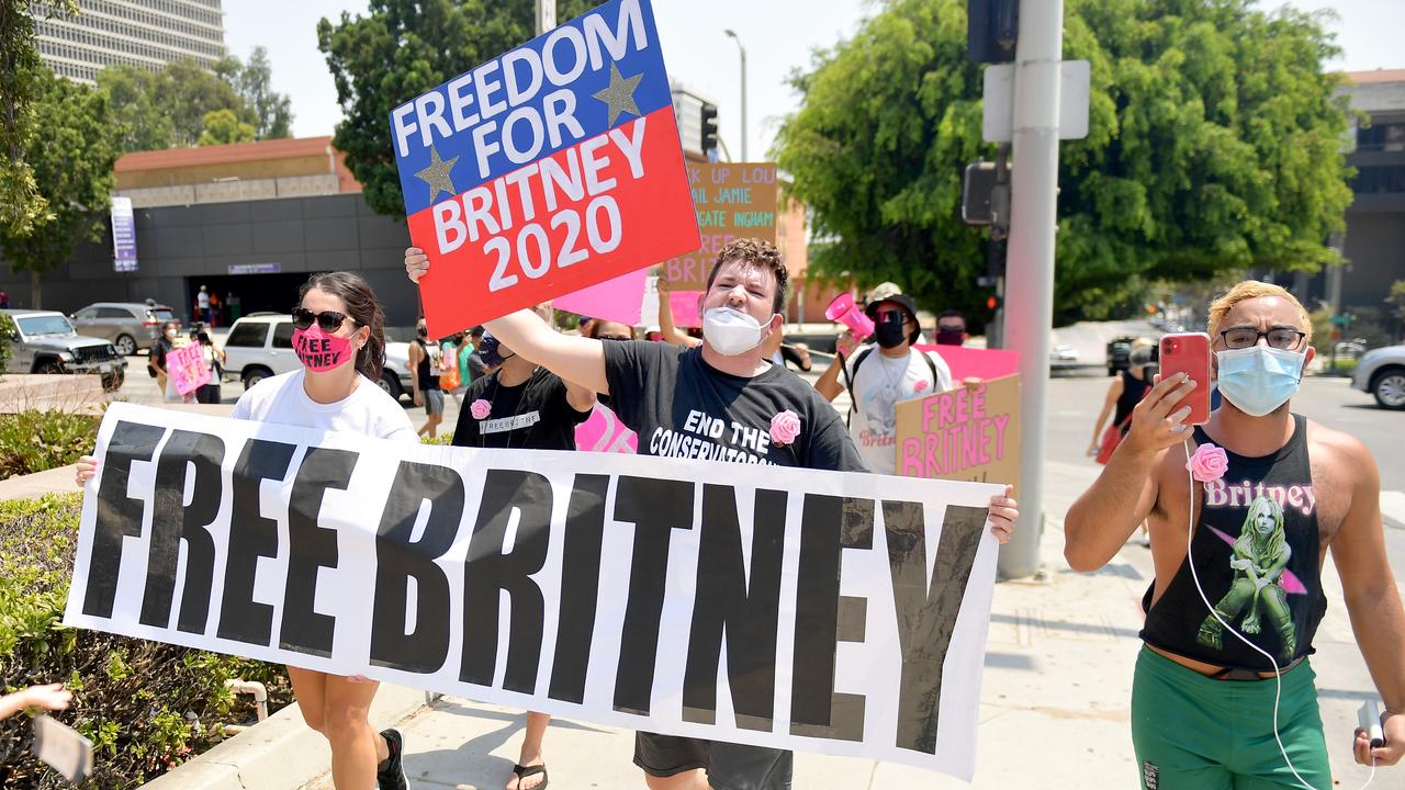 Britney’s supporters have been rallying for her in protests. Picture: Matt Winkelmeyer/Getty Images