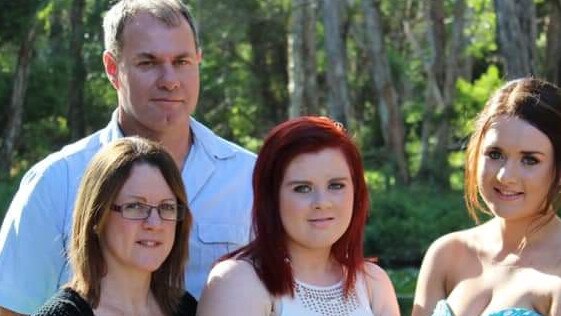 Deceased Birkdale motorcyclist John McKillop, 55, pictured with wife Julie and daughters Ashleigh and Jessica. Picture: Facebook