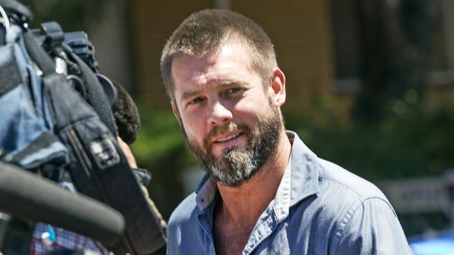 Ben Cousins arrives at court. Picture: Steve Ferrier