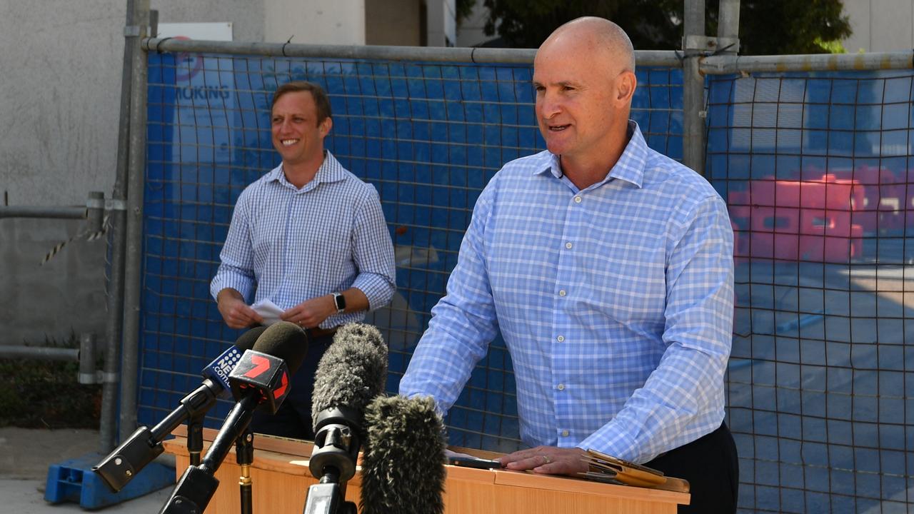 Gladstone MP Glenn Butcher with Health Minister Steven Miles announcing plans to purchase the Gladstone's Mater Hospital