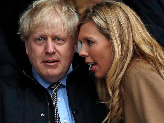 Prime Minister Boris Johnson with his partner Carrie Symonds. Picture: AFP