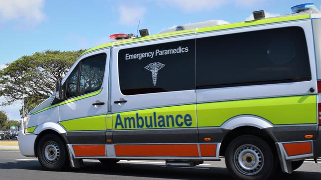 Two people were taken by ambulance to Gympie hospital yesterday after a Tin Can Bay crash.