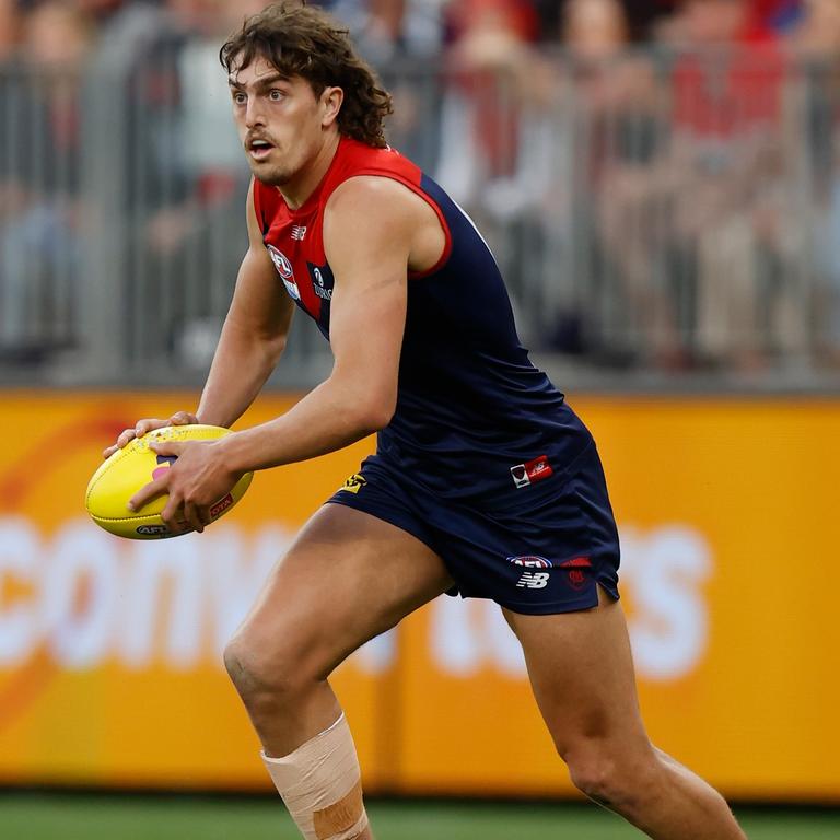 Melbourne’s Rising Star Luke Jackson of the Demons in action during the 2021 Toyota AFL Grand Final. (Photo by Michael Willson/AFL Photos via Getty Images)