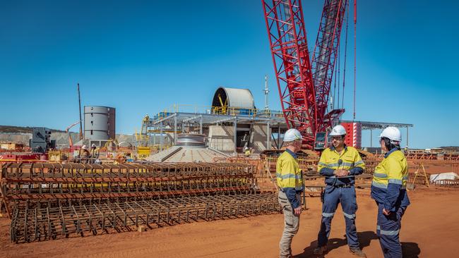 Workers at Liontown Resources’ Kathleen Valley project in Western Australia.