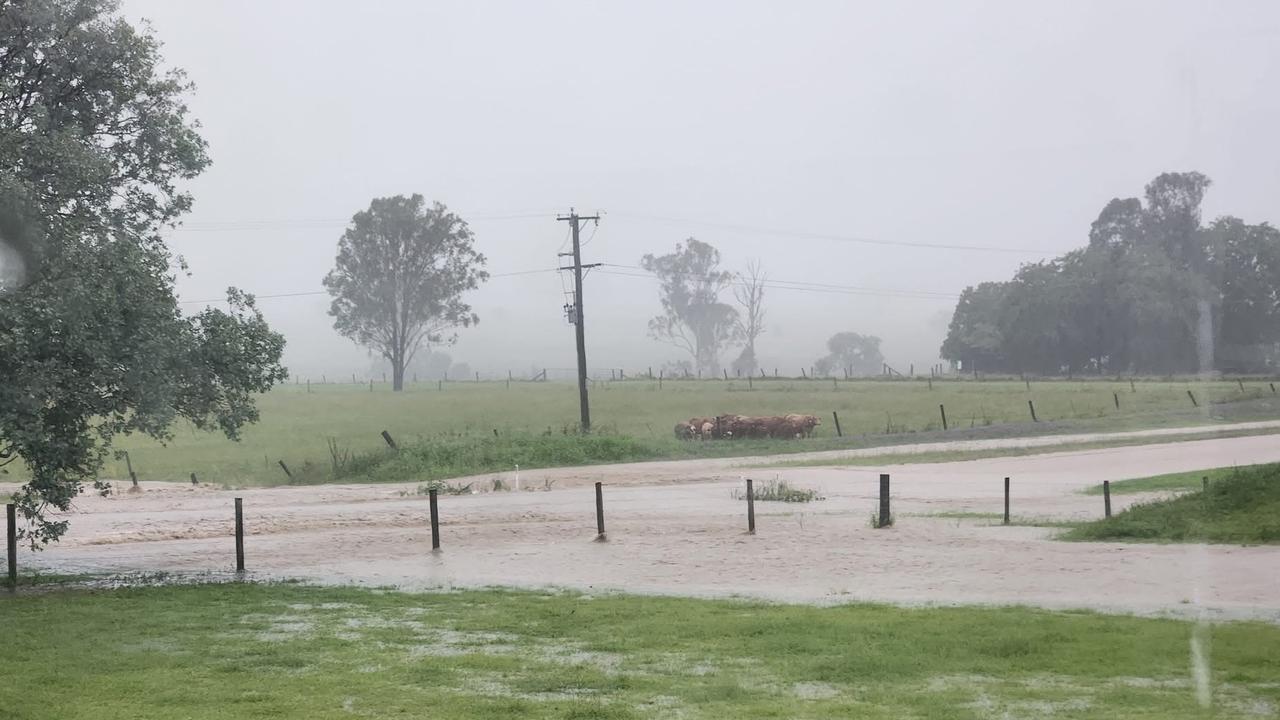 Flooding in Tingoora near Kingaroy. Pic: Kelly Hillier via Facebook