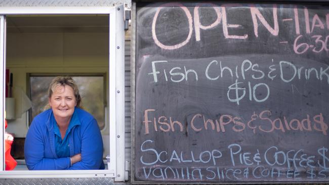 Triabunna.  Tassie's Top Tourist Town 2020. On your way up Tasmania's east coast, get lunch where the local fishermen grab a bite at The Fish Van in Triabunna. Try the homemade fish patties or fresh local seafood including mussels, scallops, flat head or whatever the day's catch might be. Picture: Rob Burnett