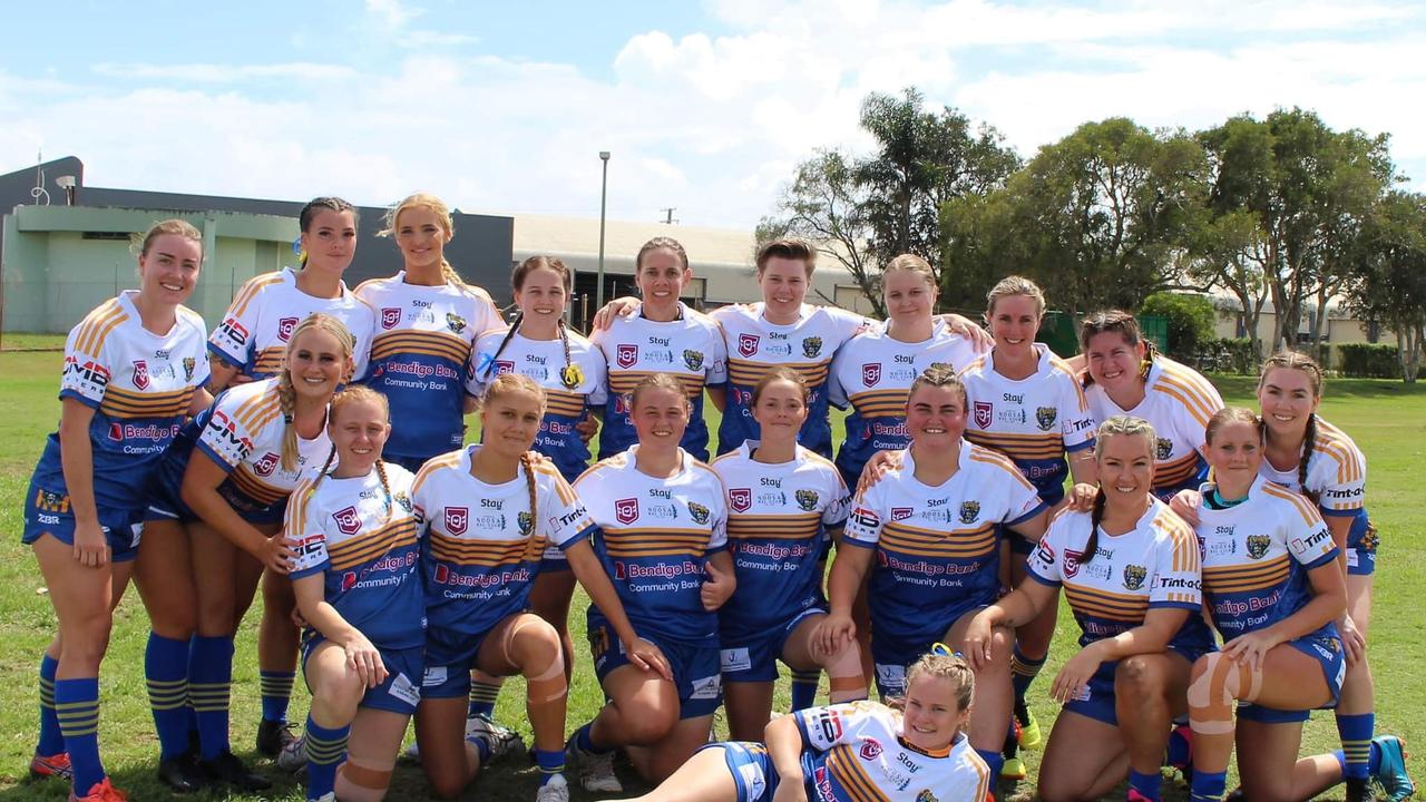 The Noosa Pirates Women's team at the 2023 Sunshine Coast 9s carnival.