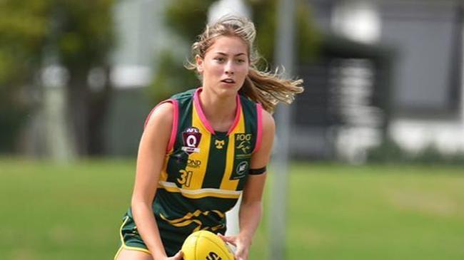 Maroochydore Roos QAFLW star Sophie Peters. Picture: Facebook.