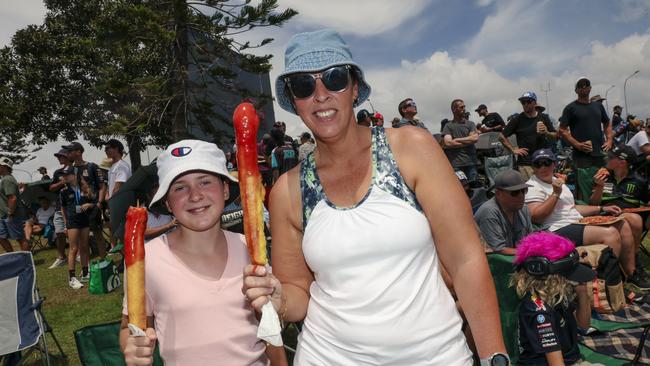 Nikki and Emily McKay enjoying the 2024 Gold Coast 500. Picture: Glenn Campbell