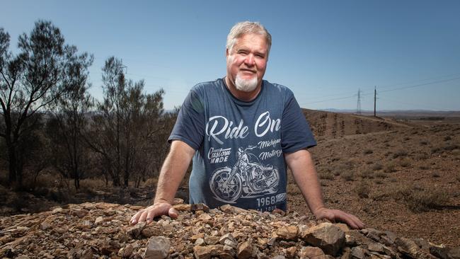 Former mine worker Darryl Bowshire is one of the few who has stayed on after Leigh Creek’s coal mined closed. Picture: Brad Fleet