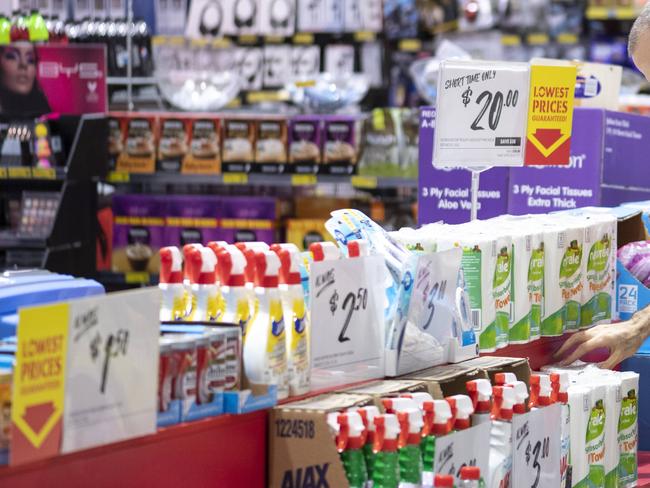 Staff photographed wearing a mask at the Reject shop Eastgate Bondi Junction on Tuesday, 5 January 2021.Picture / Monique Harmer