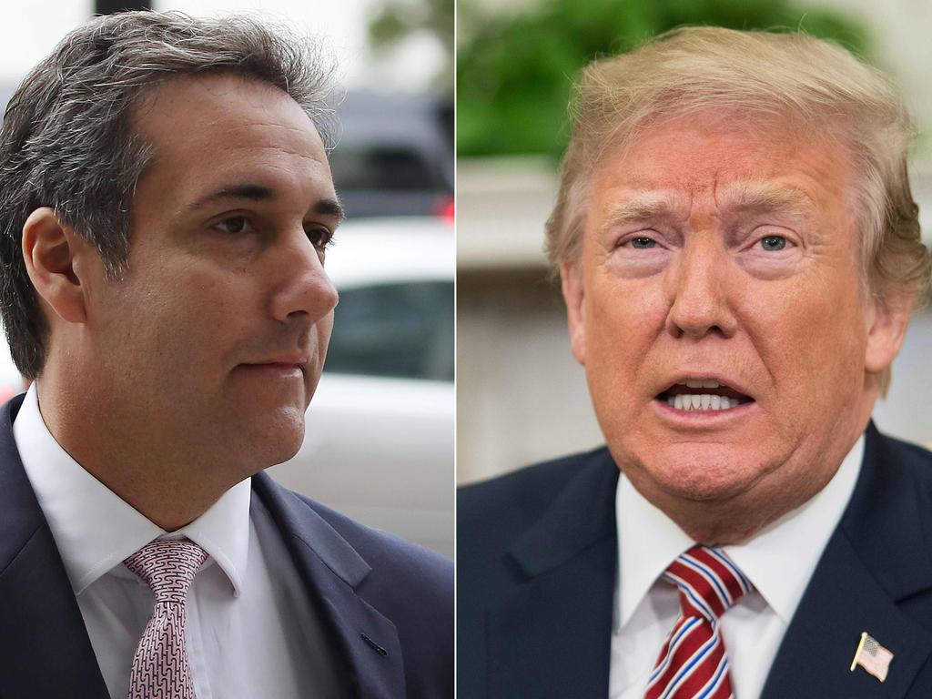 His former lawyer Michael Cohen claimed Mr Trump knew about the payments, but the President insisted he ‘never directed Michael Cohen to break the law’. Picture: Mark Wilson and Nicholas Kamm / various sources / AFP 