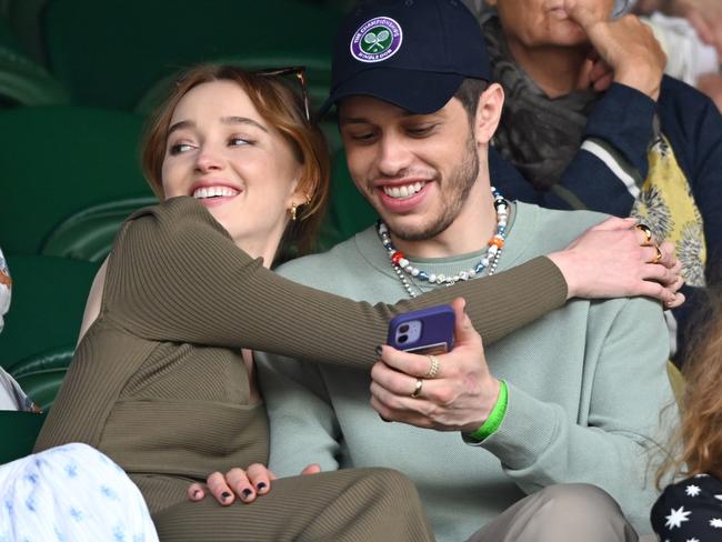 Phoebe Dynevor and Pete Davidson at Wimbledon on July 3. Picture: Karwai Tang/WireImage