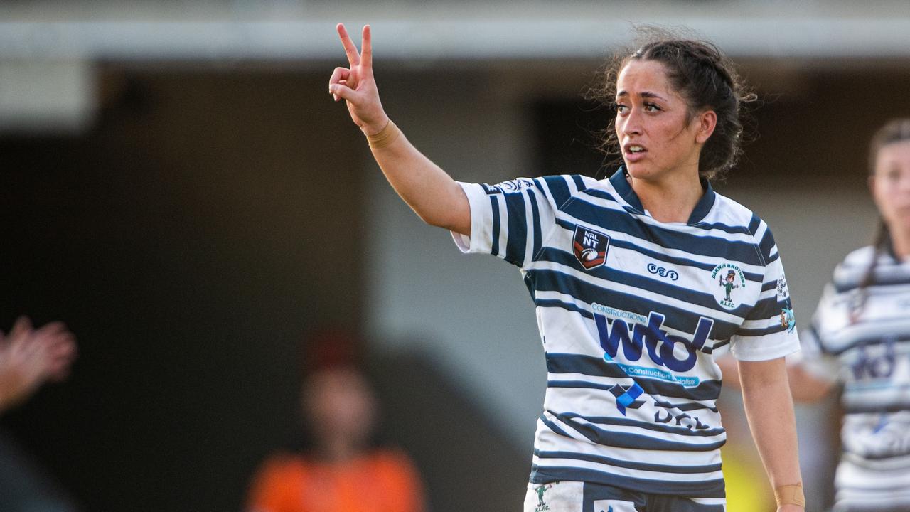 Courtney Tamati as the Darwin Brothers take on the Palmerston Raiders in the 2023 NRL NT women's grand final. Picture: Pema Tamang Pakhrin