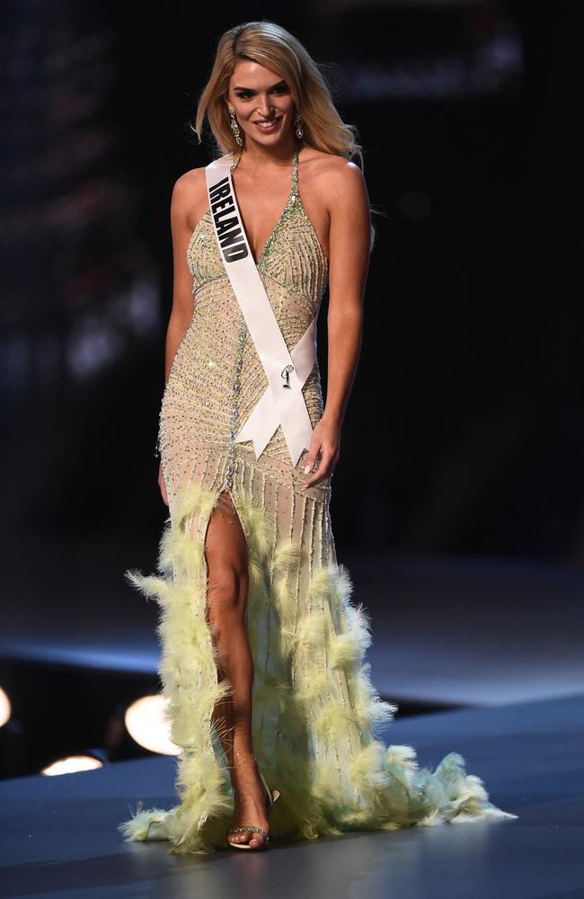 Grainne Gallanagh of Ireland competes in the evening gown competition during the 2018 Miss Universe pageant in Bangkok.