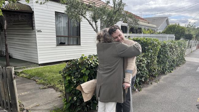 In a beautiful moment, Brad Jessup, was reunited with his first responder Andria on Wednesday afternoon. <span>Picture: Nilsson Jones</span>