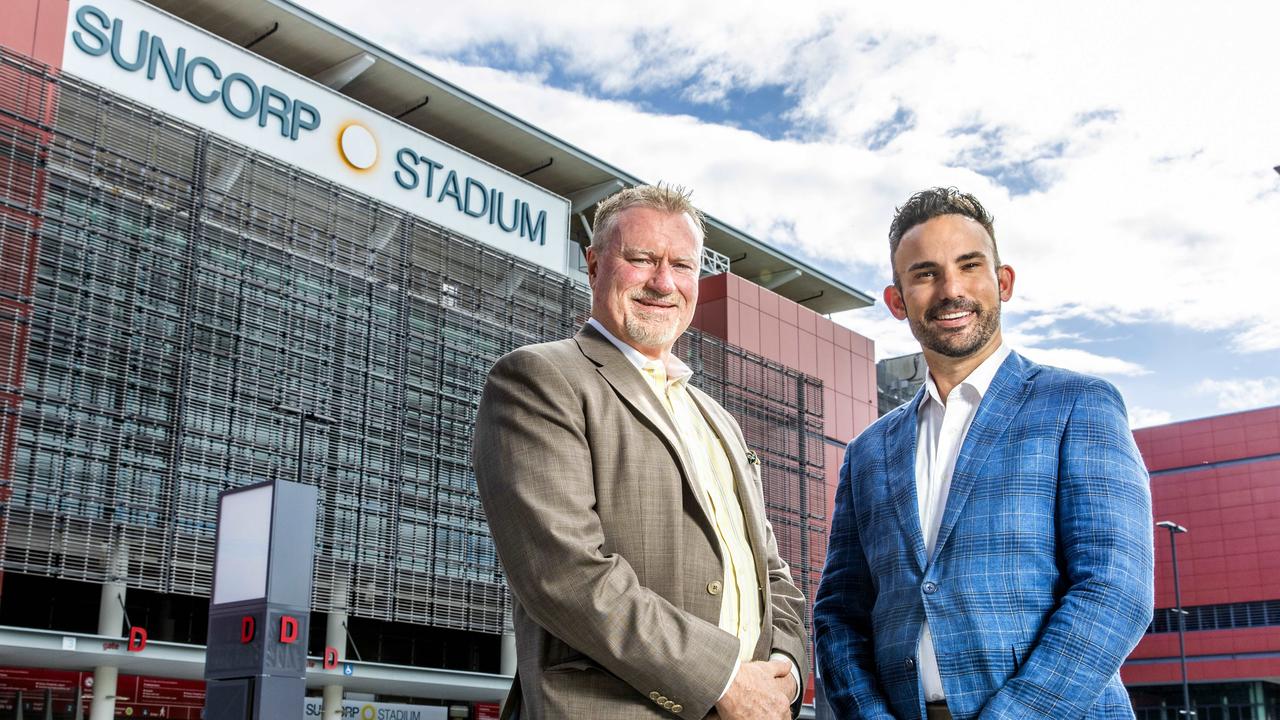 Steve Johnson from Ipswich Jets and Nick Livermore from Brisbane Bombers have joined forces. Picture: Richard Walker