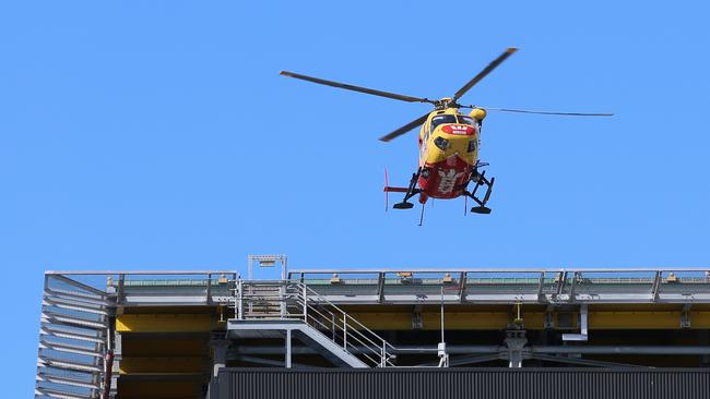 The Westpac Rescue Helicopter arriving at the Royal Hobart Hospital.Picture: Linda Higginson