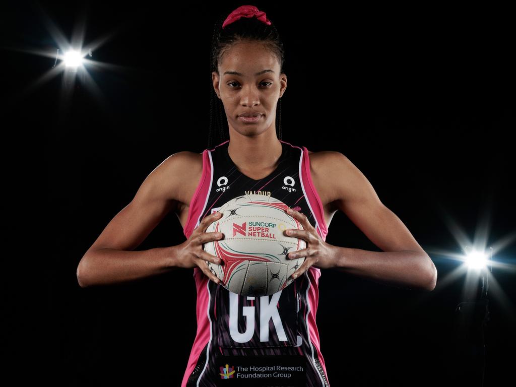 Thunderbirds goal keeper Shamera Sterling topped the captains poll for predicted 2023 MVP. Picture: Matt King/Getty Images for Netball Australia