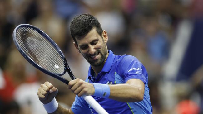 Novak Djokovic of Serbia celebrates after defeating Borna Gojo of Croatia. (Photo by Sarah Stier/Getty Images)