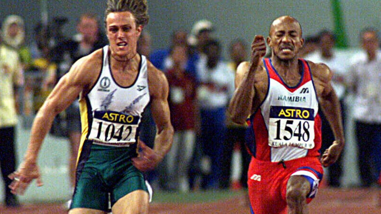 Matt Shirvington competing in men’s 100 metre final at the 1998 Commonwealth Games in Kuala Lumpur.