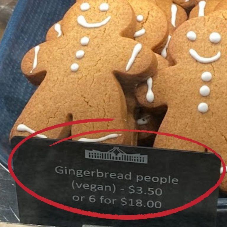 The humble Gingerbread Man sold at Parliament House has been sent to the knackery and replaced with a gender-neutral offering more in step with the modern world. Picture: Supplied