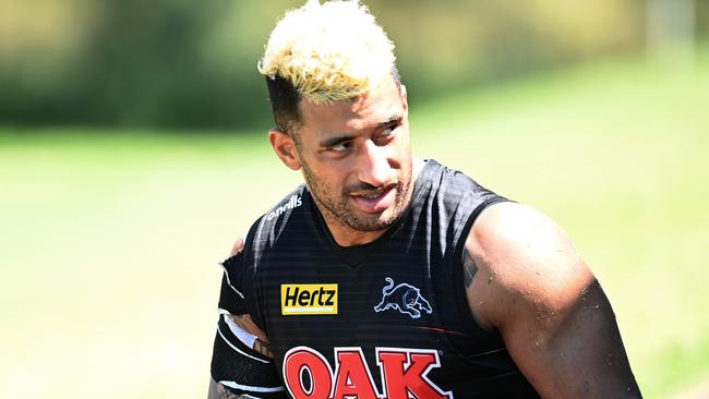 SYDNEY, AUSTRALIA -TelegraphMarch 22, 2022: Penrith player Viliame Kikau during panthers team training session . Picture:  Jeremy Piper