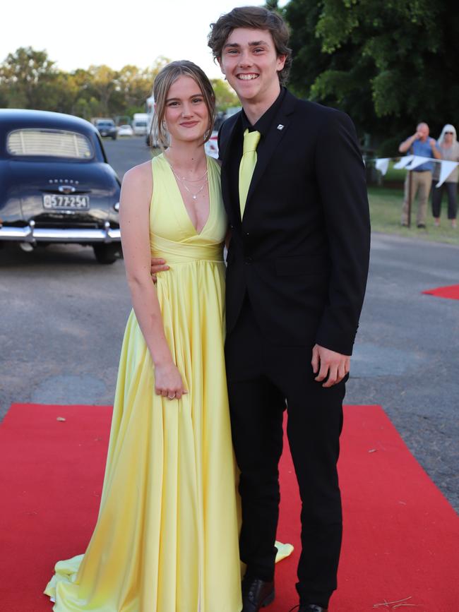 Gracie Robb and Joshua Devereaux at the James Nash State High School formal 2022.