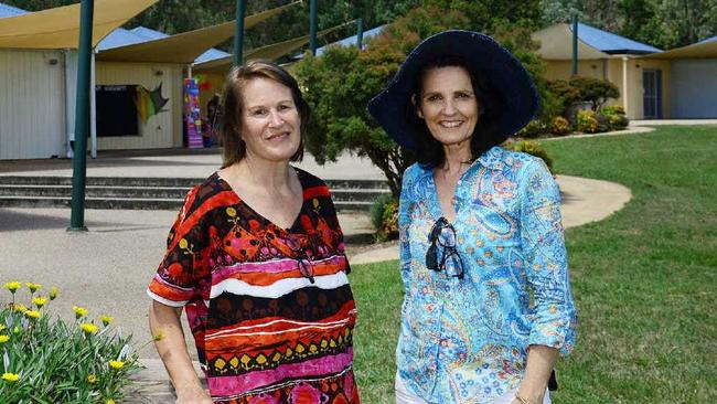 GREAT LOCATION: Jennifer Murfett and Gail Browne welcomed visitors to Ivory’s Rock Conference Centre’s thank-you barbecue.