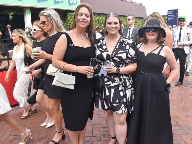 Guests in striking racewear at Penfolds Derby Day at the Flemington Racecourse on Saturday, November 02, 2024: