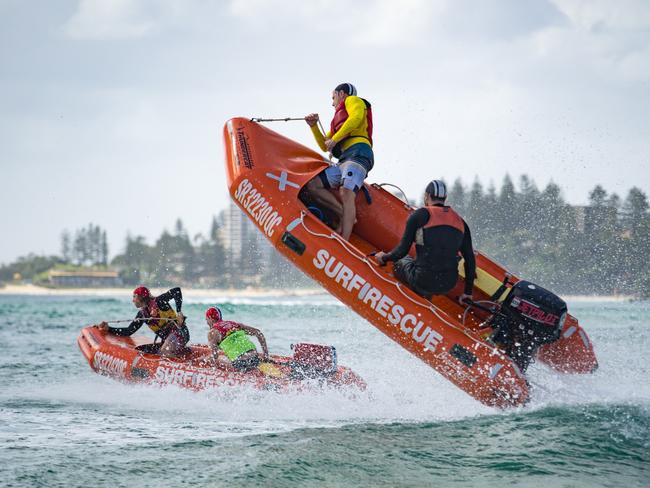 It was an action-packed Saturday at Kirra Beach with Kurrawa and Kirra surf clubs dominating the competition. Photo: Surf life saving Queensland