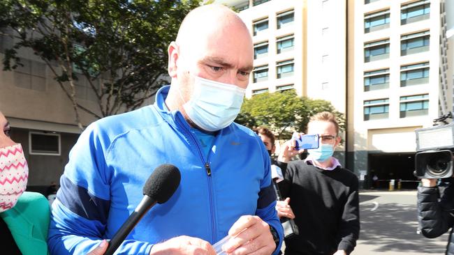 Lucas John Gill leaves Brisbane Watchhouse after being granted bail. Picture: Tara Croser.