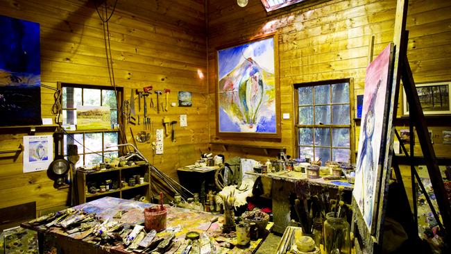 Arthur Boyd's Studio, as he left it. Picture: Keith Saunders