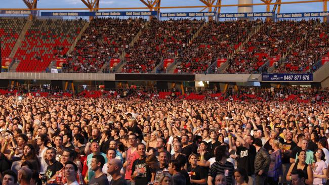 The Foo Fighters at Metricon Stadium on December 2011. Queen and Adam Lambert will be performing next in February 2020.